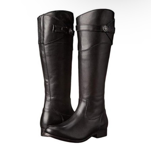 Shoes - FRYE Black Molly Button Tall Riding Boot